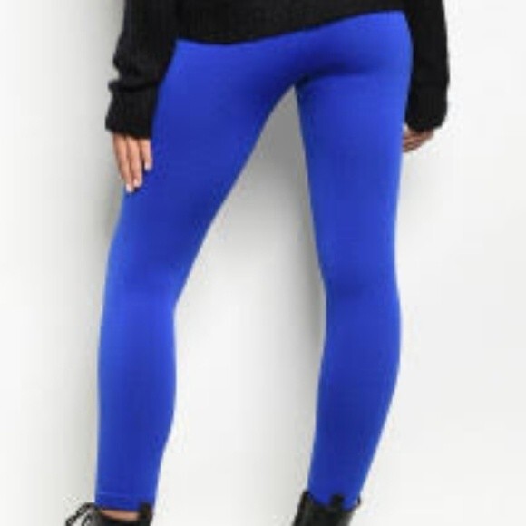Blue High Waisted Leggings - Picture 2 of 3